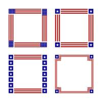 Square american flag frame vector