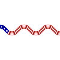 usa flag wavy line vector