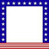 Square american flag frame vector