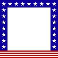 Square american flag frame vector