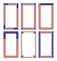 Square american flag frame vector