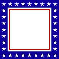 american flag square frame vector