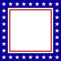 american flag square frame vector