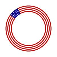 Round American flag frame vector