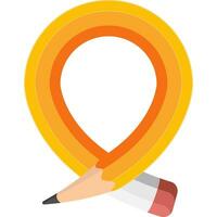 pencil ribbon frame vector