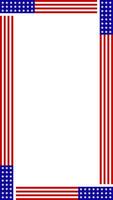 Vertical american flag frame vector