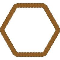 brown hexagon frame rope vector
