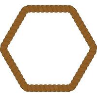 brown hexagon frame rope vector