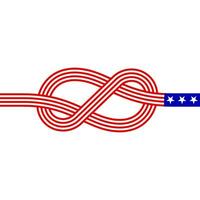 usa flag knot line border vector