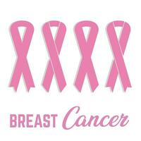 flat international day breast cancer awareness background with pink ribbon and Vector illustration