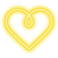 neon heart frame yellow vector