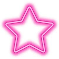 rosado estrella marco neón vector