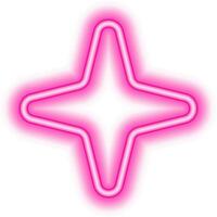 rosado brillar estrella marco neón vector