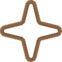 brown rope Sparkle Star frame vector