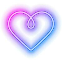 neon heart frame vector