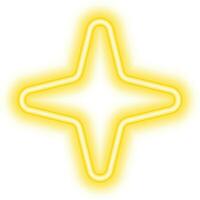 neon Sparkle Star frame yellow vector