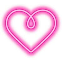 pink heart frame neon vector