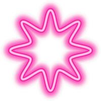 pink multi star frame neon vector