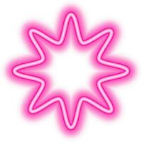 pink multi star frame neon vector