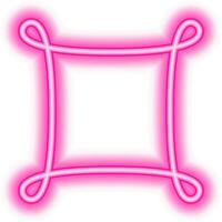 pink knot corner border neon vector