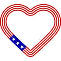 usa flag heart frame vector