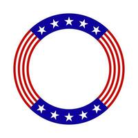 Round American flag frame vector