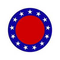 Round American flag frame vector