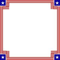 american flag square frame vector
