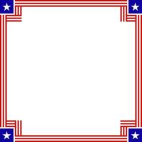 american flag square frame vector