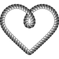 rope heart frame vector