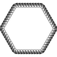 rope hexagon frame vector