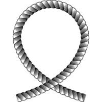 rope ribbon frame vector