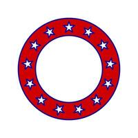 Round American flag frame vector