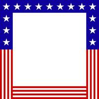 american flag square frame vector