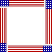 Square usa flag frame vector