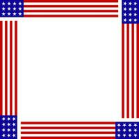 Square usa flag frame vector