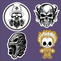 The Skull and Skeleton Sticker Collection vector