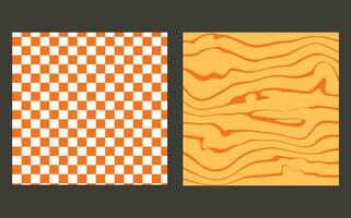 A groovy and psychedelic chessboard backdrop inspired by the 60s and 70s. Perfect for print templates, textiles. vector
