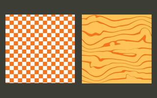 A groovy and psychedelic chessboard backdrop inspired by the 60s and 70s. Perfect for print templates, textiles. vector