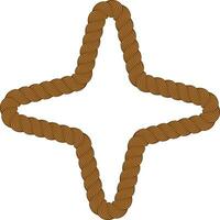 marrón brillar estrella marco cuerda vector