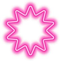 pink multi star frame neon vector