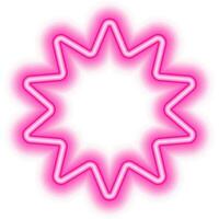 pink multi star frame neon vector