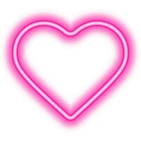 pink heart frame neon vector