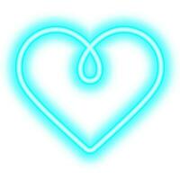 blue neon heart frame vector