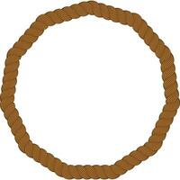 brown round frame border rope vector