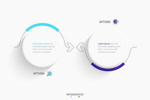 Vector Infographic label design template with icons and 2 options or steps. Can be used for process diagram, presentations, workflow layout, banner, flow chart, info graph.