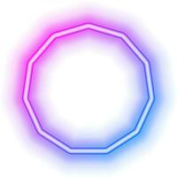 neon round frame border vector