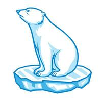 polar oso. ilustración de un polar oso sentar abajo en un hielo témpano de hielo vector