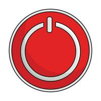 Power button in cartoon style isolated on white background. Power symbol vector illustration.