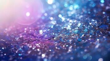 abstract glitter silver purple blue lights background AI Generated photo